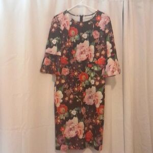 Like New NY&C Floral Stretch Body Con Sz L